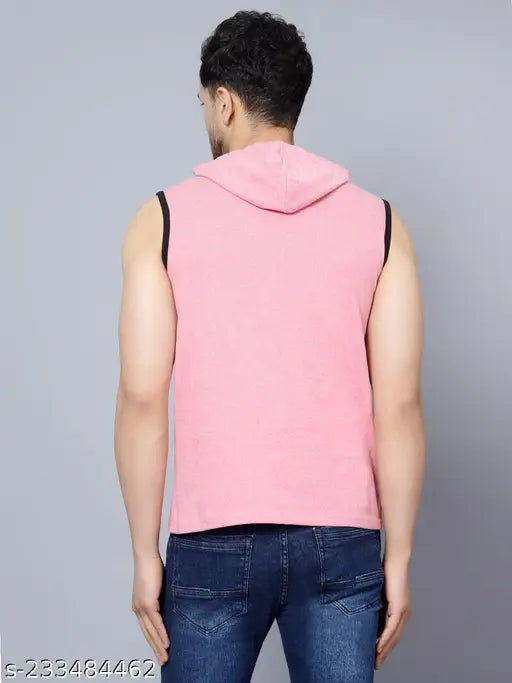 Cotton Diaz Mens Summer Wear sleeveless T-shirt, solid pattern for casual wear in S, M, L, XL sizes