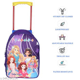 Purple waterproof trolley bag (16 inches, 30 L), durable polyester net school bag for kids. Perfect for organizing essentials and A4 notebooks