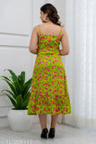 Rayon printed sleeveless flared kurta for women, Demirner's stylish ethnic wear in Indian festivals or parties
