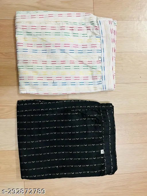 Cotton women pants self-design, breathable and comfortable, size 38, 40, 42, 44, 46 (India origin)