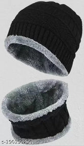Woolen embellished beanie and scarf, perfect winter essentials for kids - Indian origin