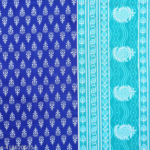 Jaipuri printed cotton Rajasthani double bedsheet with 2 pillow covers, soft & smooth finish, vibrant colors, perfect for summer, machine washable