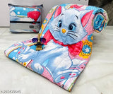 Beige cow print reversible comforter, premium glace cotton, kids 90x60 inches