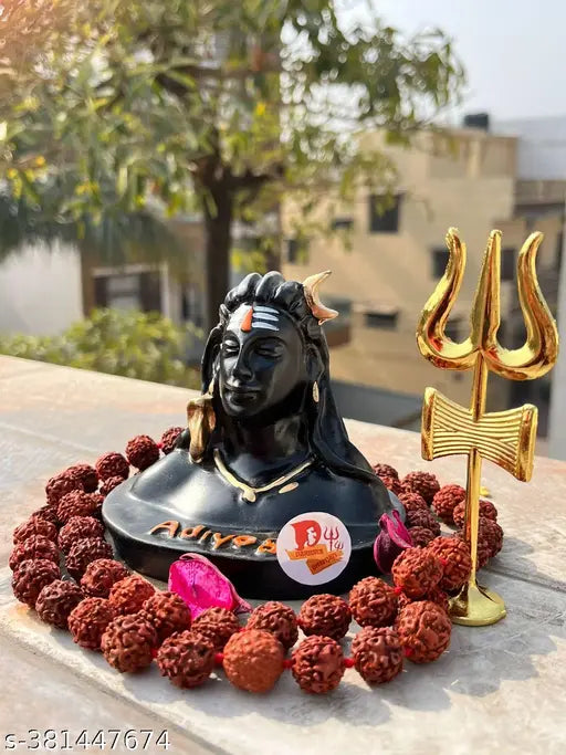 Resin Adi Shankara figurine: 9cm Adiyogi Shiva statue for car dashboard, India origin