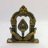 Indian Murugan Vel dashboard with peacock motif, handcrafted automotive accessory