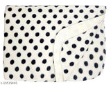 Soft microfiber newborn combo pack: hooded blanket & crib blanket (2 pc, polka net) for cozy warmth, ideal for AC rooms