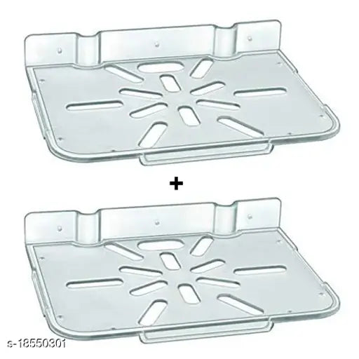 White ABS plastic WiFi router & Blu-Ray Nexusyer stand set (9x8 inches), pack of 2 for home entertainment setup