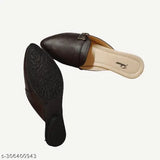 PU cherry side cross bellies flat mules for women & girls - slip-on comfortable office footwear