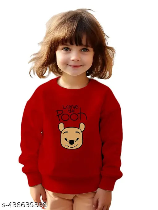 Cotton blend kids sweatshirt, printed with Winnie the Pooh design, available in various sizes for boys and girls aged 18 months to 12 years. Durable, comfortable, and perfect for any occasion. Made in India