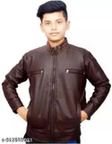Comfortable polyester leather jacket for kids, single color design in various sizes from 2-3 to 8-9 years