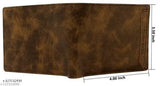 Brown faux leather bi-fold wallet for men, 7 ATM card slots, textured pattern, compact design, perfect gifting solution