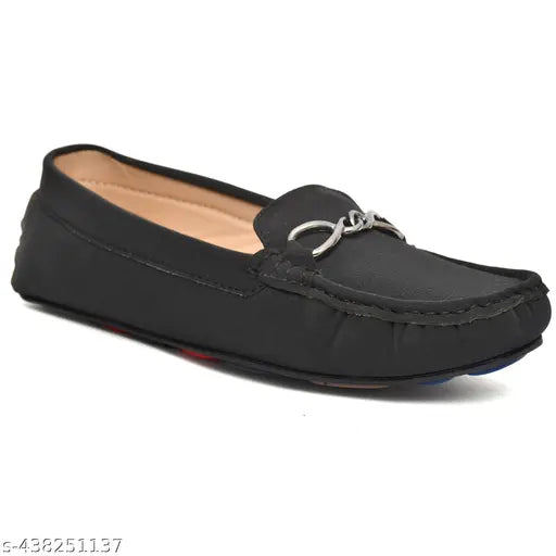Synthetic leather slip-on loafers, bellie shoes for women's party wear, comfortable and stylish belly sandals in sizes IND-3 to IND-7