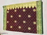 Banarasi satin silk saree, golden zari woven pattern on rich Kanjeevaram silk fabric, traditional Indian attire for special occasions
