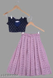 Cotton silk printed lehenga choli for kids, traditional Indian attire with short sleeves, age 18-12 years
