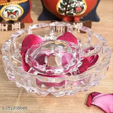 HaridwarDivine Crystal Glass Feng Shui Turtle/Tortoise plate (medium), glass showpiece for good luck & wealth creation, 12cm x 3cm x 12cm