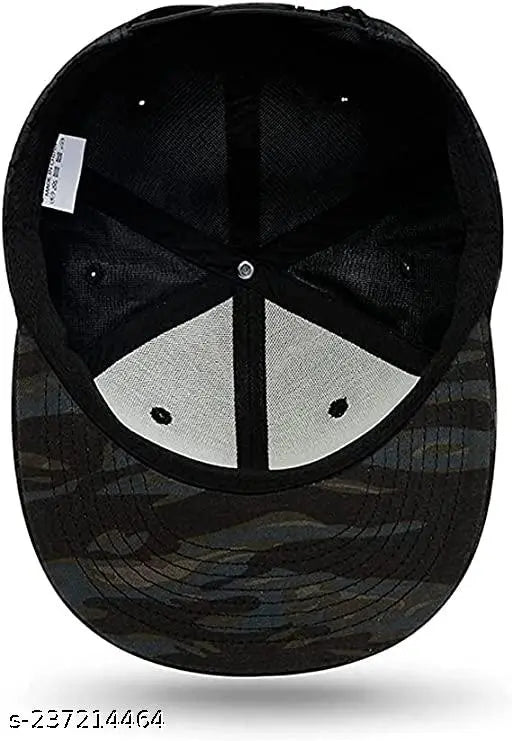 Black cotton snapback cap for men - Modern hip-hop style with breathable vents, suitable for various activities