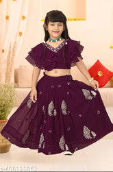 Elegant embroidered Georgette lehenga choli for kids girls, Indian traditional attire for ages 2-8 years