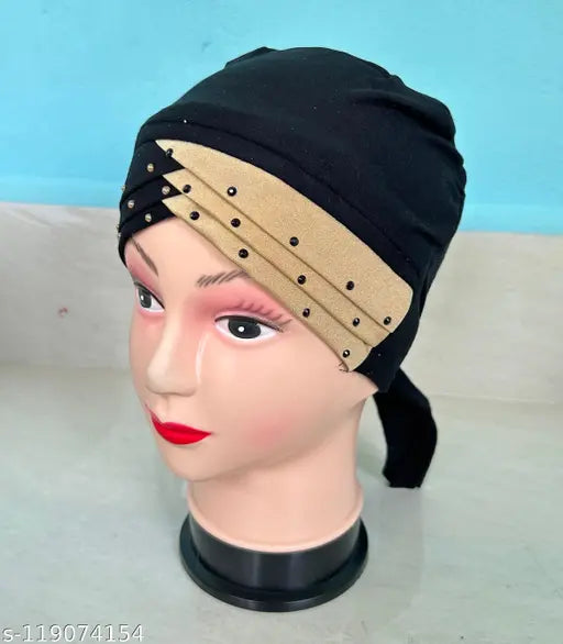 Cotton canvas underscarf pack of 1, self-designed onesize head wrap for hijab wear - premium Indian cotton under hijab cap