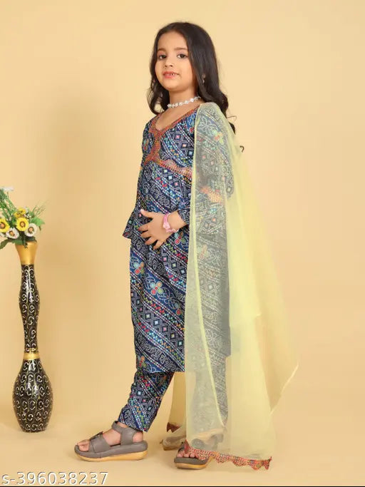 Yellow Kora Muslin Kurta Set with Sharara for Girls, traditional ethnic wear for weddings and parties