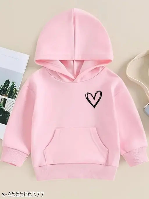 Kids pink cotton full sleeve hooded sweatshirt jersey set with printed pattern, long sleeves, 12-18 months, made in India