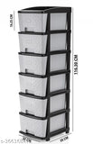 Grey plastic storage unit for kids clothes, saree, toys, books, files, shoes, shocks, and more. 6xL multi-compartment organizer with drawers and boxes