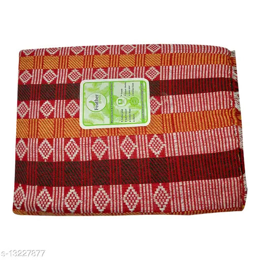 Feather Green Comfort Weave cotton blend multicolor blankets, 60x90, 300TC, pack of 2