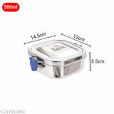 Blue stainless steel Pdd Falcon lunch box with plate, 500ml - Perfect for packing lunches and snacks, BPA-free and odorless