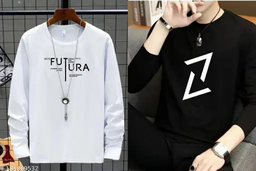 Long sleeve men's polyester t-shirt, printed design, bestselling from Aassma Clothing, India