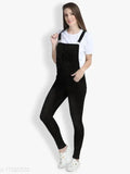 Stylish denim sleeveless dungaree jumpsuit in solid pattern, perfect for parties. Available in L, XL, XXL sizes from India