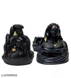 Resin Adi Shankara Adiyogi smoke fountain backflow with 20 scented cones, handcrafted incense holder and figurine
