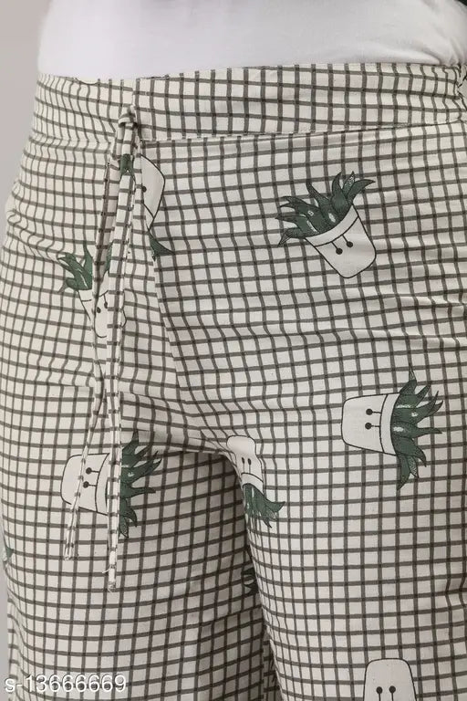 Rayon printed A-line kurta and cotton palazzos set, three-quarter sleeves, solid pattern, Indian origin