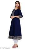Rayon Anarkali Gaun solid combo, three-quarter sleeves, global fashion for women, men & kids
