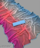 White Chiffon Cotton Sari, trending best quality product, free size, India origin