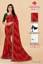 Rich Bandhani Print Georgette Saree with Heavy Banglori Silk Blouse - Traditional, Festive Occasion Wear