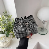 Synthetic rhinestone bucket bag, single handle design, versatile fashion for women, CN origin