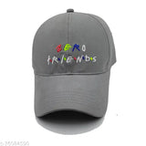 Grey cotton baseball cap, embroidered XL Zero Friends design from India