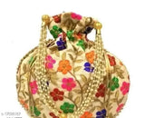 Elite fabric net pouch, stylish women's potli, free size, made in India