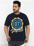 Plus size cotton round neck printed t-shirts for men, casual fit with short sleeves, available in multiple sizes (XXXL to 7XL)