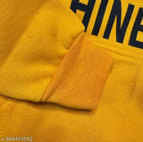 Kids winter fleece hoodie jacket, printed net design, cotton fabric for 6-12 months, warm kids' clothing from India