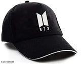 Stylish Korean trend BTS embroidered cotton cap, adjustable for men and boys (India)