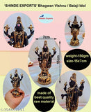 Marble Balaji Vishnu Idol, 15cm x 7cm x 5cm, India-made, ideal for Pooja Room or car dashboard