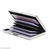 Solid steel, RFID protected card holder (5 compartments), free size, ideal for men, women & boys