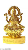Brass Shri Laxmi Mata Idol for Diwali, 7" x 11" x 1.5", Indian temple decor or puja table accessory