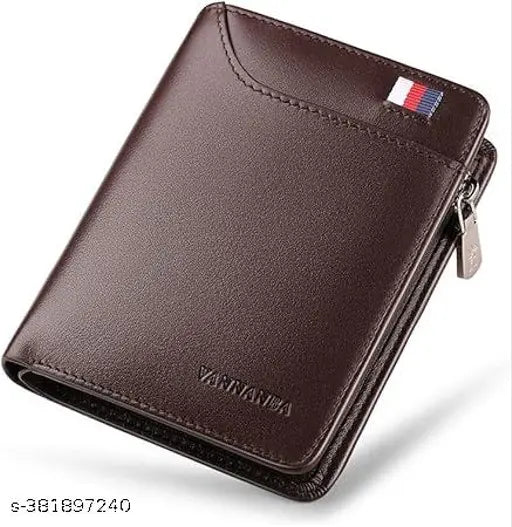 Faux leather cardholder for men & women, solid pattern, 2 compartments, free size (8cm x 11cm), Made in India