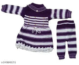 Striped acrylic newborn frock2pc for baby girls, 0-6 months origin India