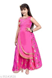 Pink Indo-Western net maxi dress, full length sleeveless princess gown for girls party wear