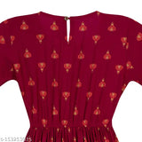 Rayon printed kurti, long sleeves, colorful pattern for teens, 11-16 years old, Indian origin