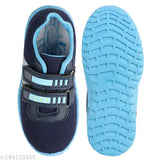 Blue Mesh Unisex Kids Running Shoes with Velcro by LEVOT - Durable and comfortable for active play