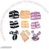 Handmade newborn striped polyester sweater set: Includes 3 cap sweaters, pyjamas, and socks, available in sizes 0-3 Months & 0-2 Months