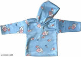 Printed cotton blend hoodie for casual baby boys and girls with long sleeves, featuring a net pattern design